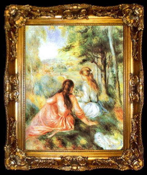 framed  Pierre Renoir In the Meadow, ta009-2
